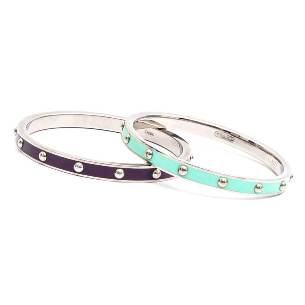 Coach purple and silver studded bracelet